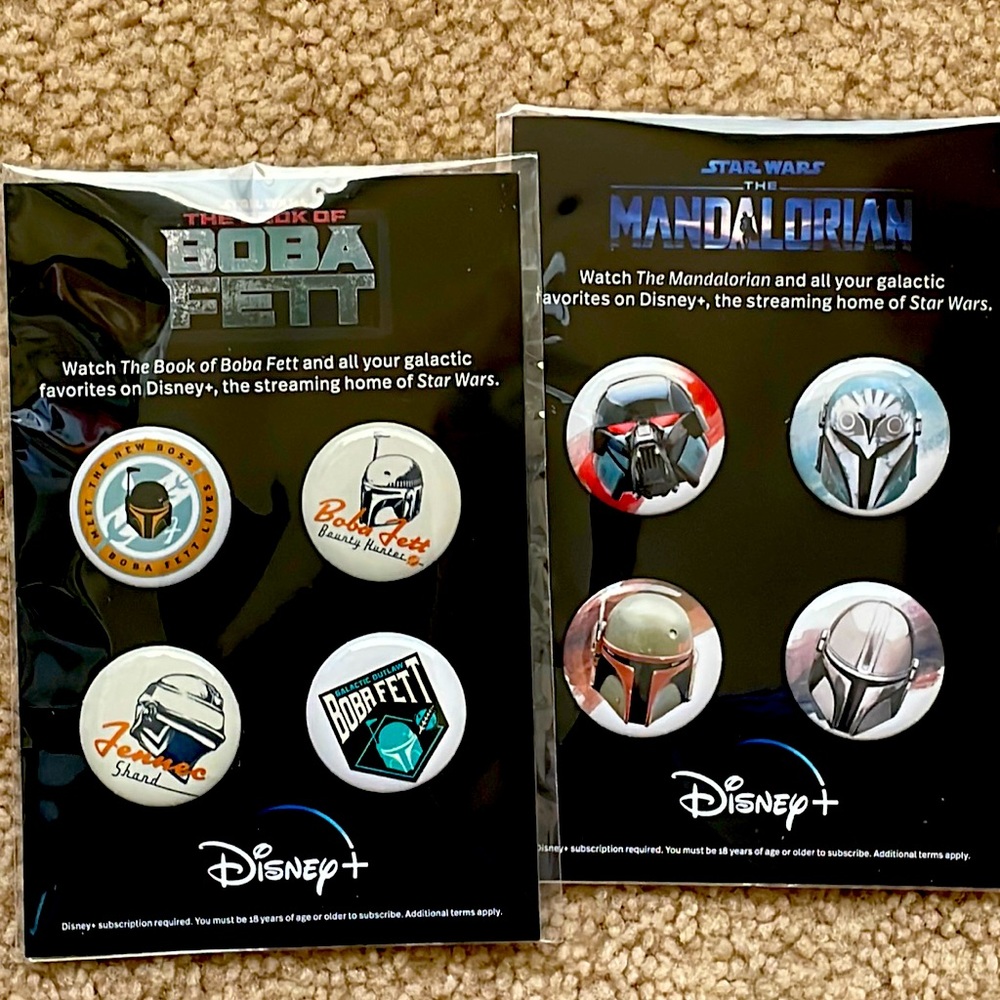 Star Wars The Mandalorian and Boba Fett Disney+ pin set - Picture 1 of 3
